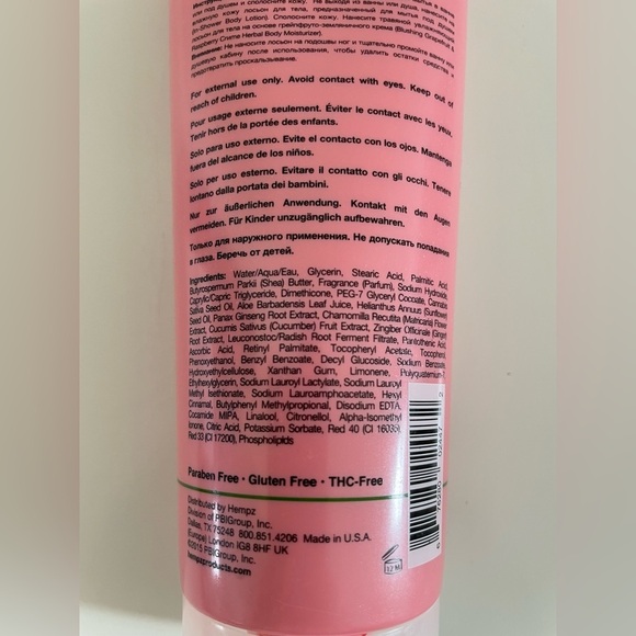 Hempz Blushing Grapefruit & Raspberry Crème IN-SHOWER Hydrating Body Moisturizer - Picture 8 of 9